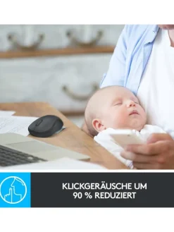 Logitech M220 SILENT Kabellose Maus, 2,4 GHz mit USB-Empfänger, in Anthrazit