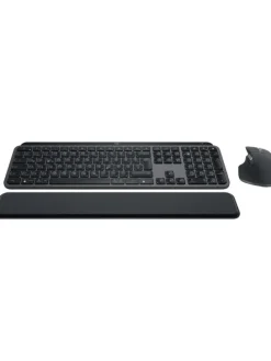 Logitech Präzisionstastatur Tastatur-Maus Set MX Keys S in Schwarz