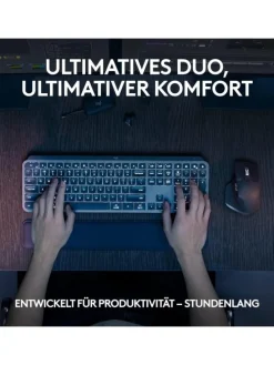 Logitech Präzisionstastatur Tastatur-Maus Set MX Keys S in Schwarz