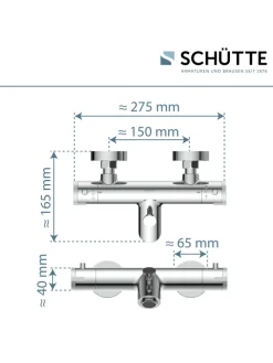 LONDON Thermostat Wannenfüllarmatur, Chrom