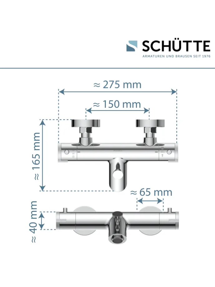 LONDON Thermostat Wannenfüllarmatur, Chrom