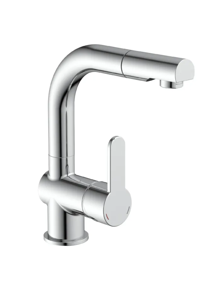 LONDON Waschtischarmatur, Chrom, mit herausziehbarer Haarbrause