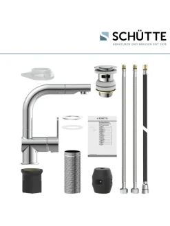 LONDON Waschtischarmatur, Chrom, mit herausziehbarer Haarbrause