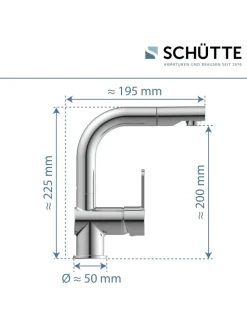 LONDON Waschtischarmatur, Chrom, mit herausziehbarer Haarbrause