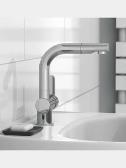 LONDON Waschtischarmatur, Chrom, mit herausziehbarer Haarbrause