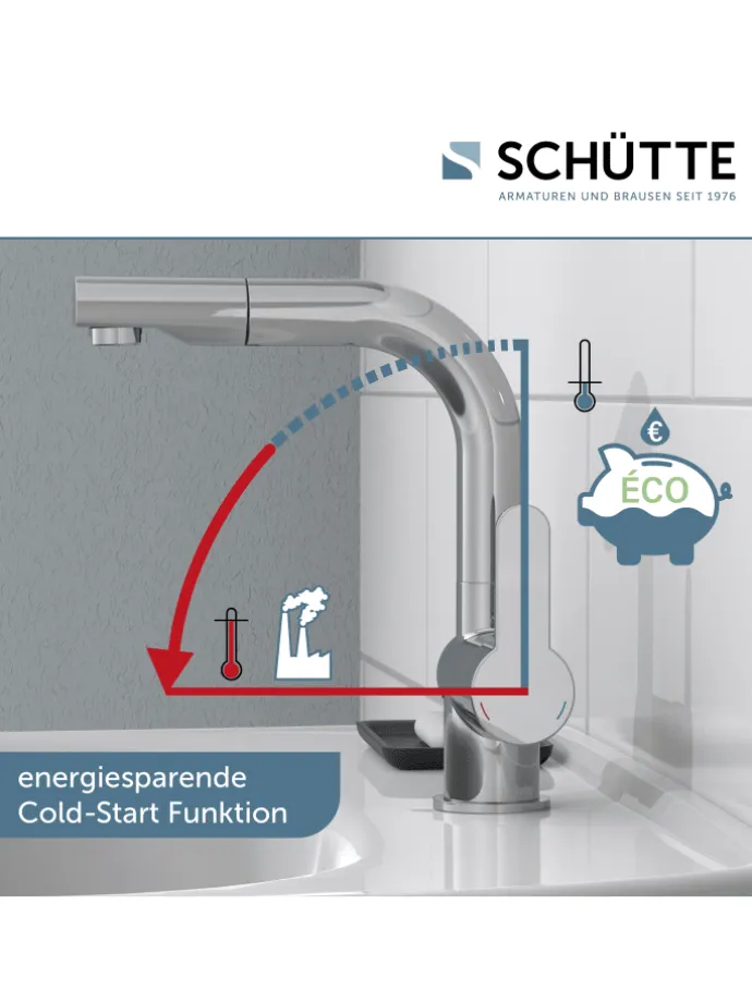 LONDON Waschtischarmatur, Chrom, mit herausziehbarer Haarbrause