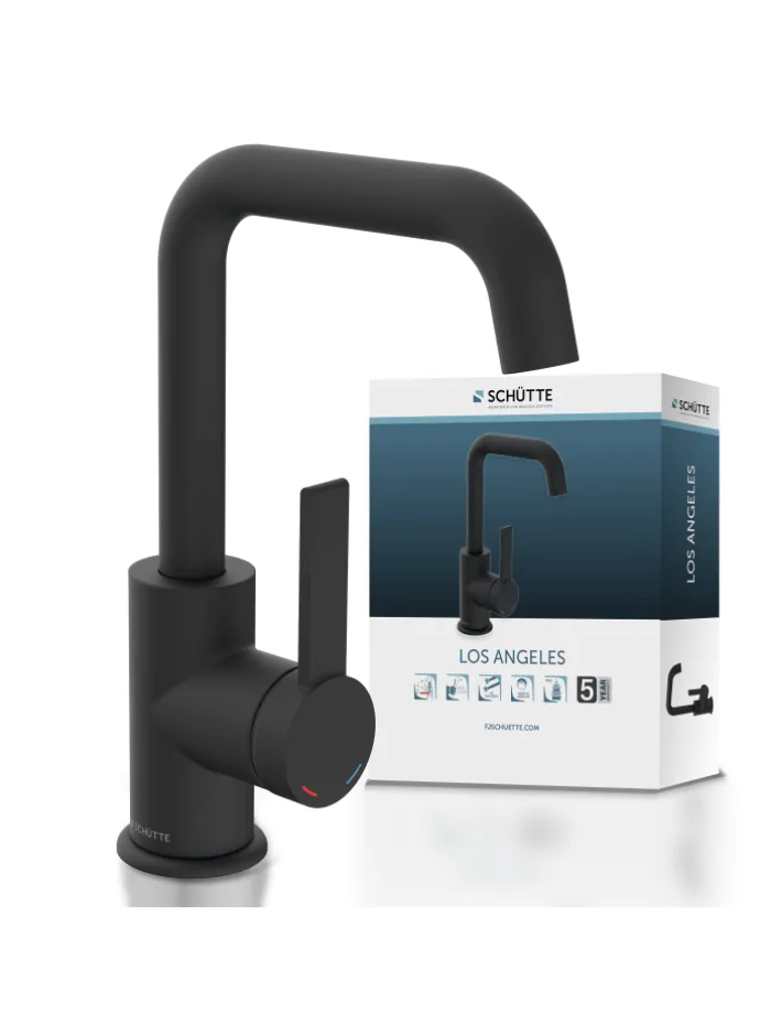 LOS ANGELES Waschtischarmatur, Schwarz matt