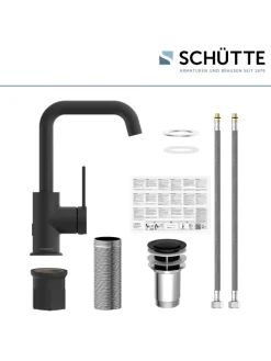 LOS ANGELES Waschtischarmatur, Schwarz matt