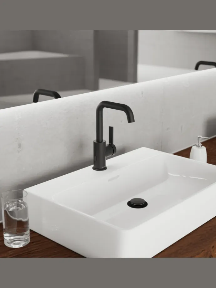 LOS ANGELES Waschtischarmatur, Schwarz matt