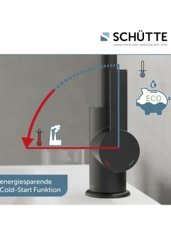 LOS ANGELES Waschtischarmatur, Schwarz matt