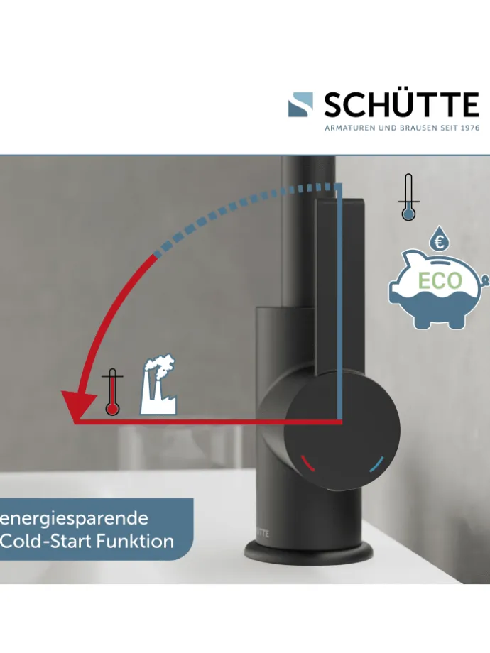 LOS ANGELES Waschtischarmatur, Schwarz matt