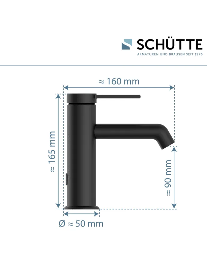 LOS ANGELES Waschtischarmatur, Schwarz matt