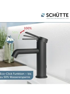 LOS ANGELES Waschtischarmatur, Schwarz matt