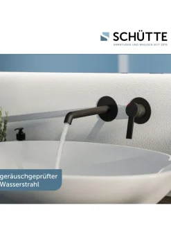 LOS ANGELES Waschtischarmatur, Schwarz matt, für Wandmontage