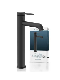 LOS ANGELES Waschtischarmatur, Schwarz matt, für Aufsatzwaschbecken