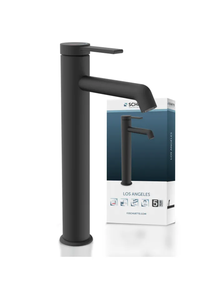 LOS ANGELES Waschtischarmatur, Schwarz matt, für Aufsatzwaschbecken