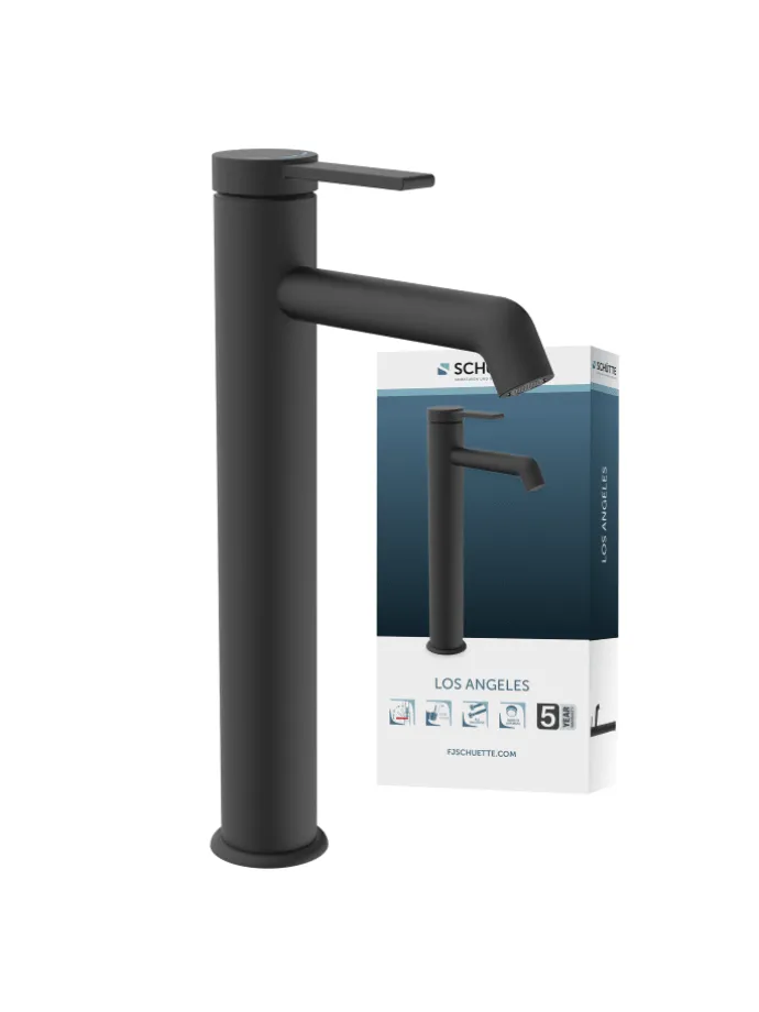 LOS ANGELES Waschtischarmatur, Schwarz matt, für Aufsatzwaschbecken