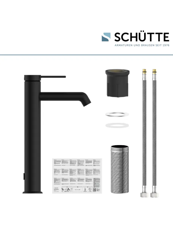 LOS ANGELES Waschtischarmatur, Schwarz matt, für Aufsatzwaschbecken