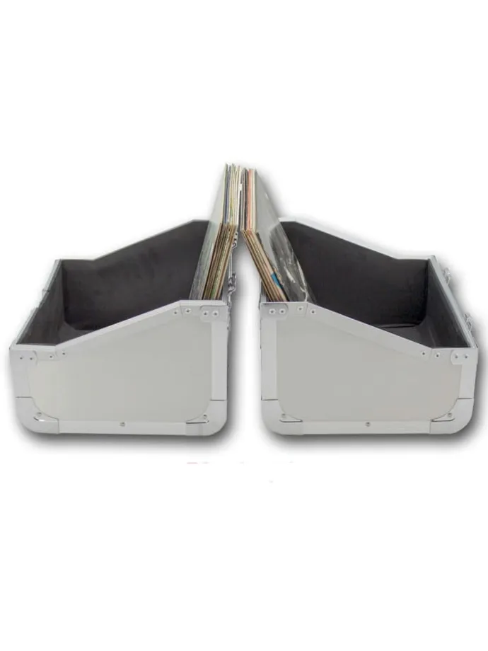 LP DJ Plattenkoffer für 80 Schallplatten/Vynil in silber