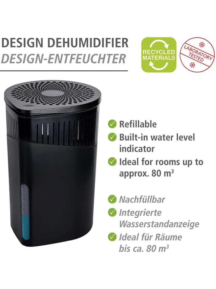 Luftentfeuchter "Drop Black" in Schwarz - (H)23 cm