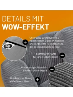 LUMALAND Modulares Basic Set (5-tlg.) aus der Cord-Reihe - Bezug soft & waschbar