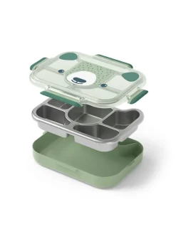 Lunchbox ''Bear'' in Grün - (B)28,2 x (H)5,7 x (T)21,4 cm