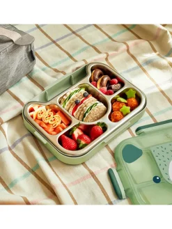 Lunchbox ''Bear'' in Grün - (B)28,2 x (H)5,7 x (T)21,4 cm