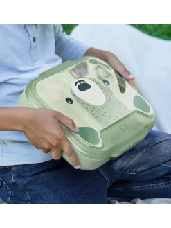 Lunchbox ''Bear'' in Grün - (B)28,2 x (H)5,7 x (T)21,4 cm