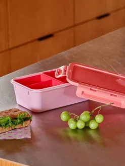 Lunchbox in Rosa/ Rot - (B)21 x (H)7,5 x (T)14 cm