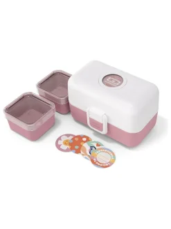 Lunchbox in Weiß/ Rosa - 800 ml