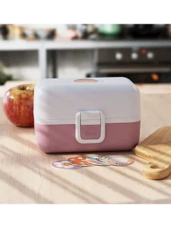 Lunchbox in Weiß/ Rosa - 800 ml