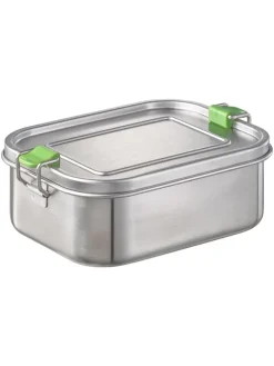 Lunchbox "M" in Silber - (B)18,5 x (H)13,5 x (T)6,5 cm