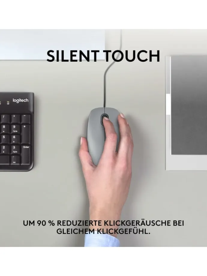 M110 Silent Maus für Rechts- und Linkshänder - für ein in Grau