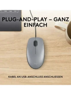 M110 Silent Maus für Rechts- und Linkshänder - für ein in Grau