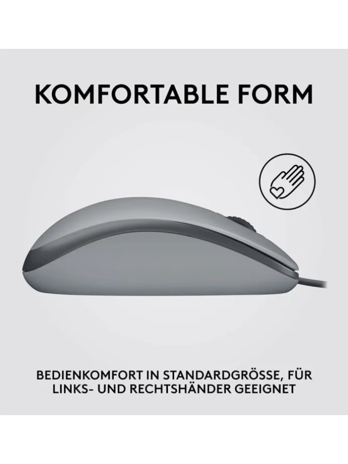 M110 Silent Maus für Rechts- und Linkshänder - für ein in Grau