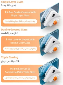 Magnetischer Glasreiniger , 8 - 15 mm Glasdicke