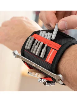 Magnetisches Heimwerkerarmband in Schwarz/ Rot