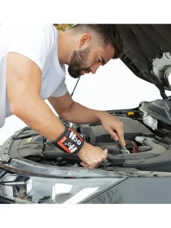 Magnetisches Heimwerkerarmband in Schwarz/ Rot