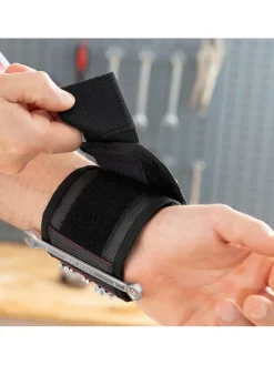Magnetisches Heimwerkerarmband in Schwarz/ Rot