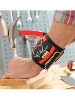 Magnetisches Heimwerkerarmband in Schwarz/ Rot