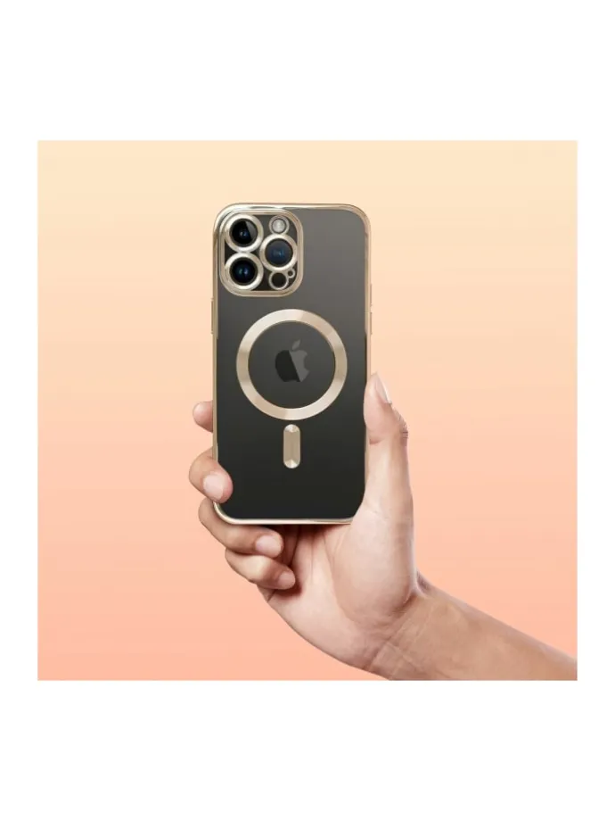 MagSafe Hülle mit Kameraschutz kompatibel mit iPhone 16 Plus Gold in Gold