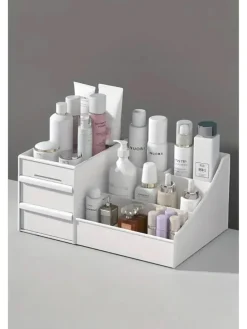 Make-Up-Organizer in Weiß - (B)28 x (H)17 x (T)13 cm