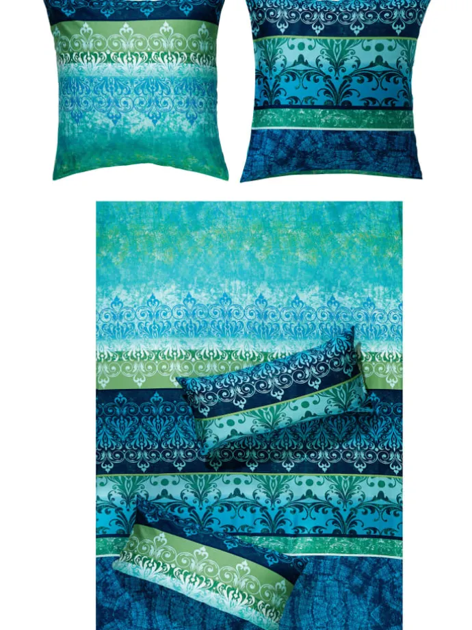 Mako-Satin Bettwäsche in blau