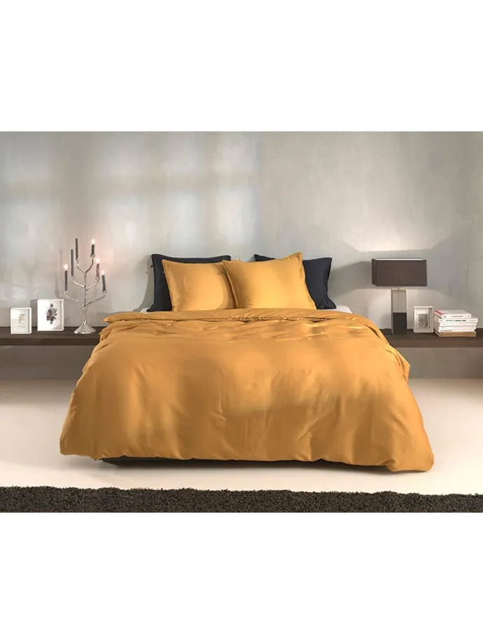 Mako-Satin-Bettwäsche-Set "Satinado" in Gelb