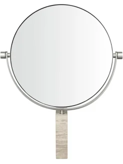 Marmor-Kosmetikspiegel in Beige - (B)21 x (H)26,5 x (T)2 cm