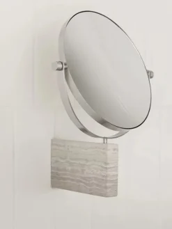 Marmor-Kosmetikspiegel in Beige - (B)21 x (H)26,5 x (T)2 cm