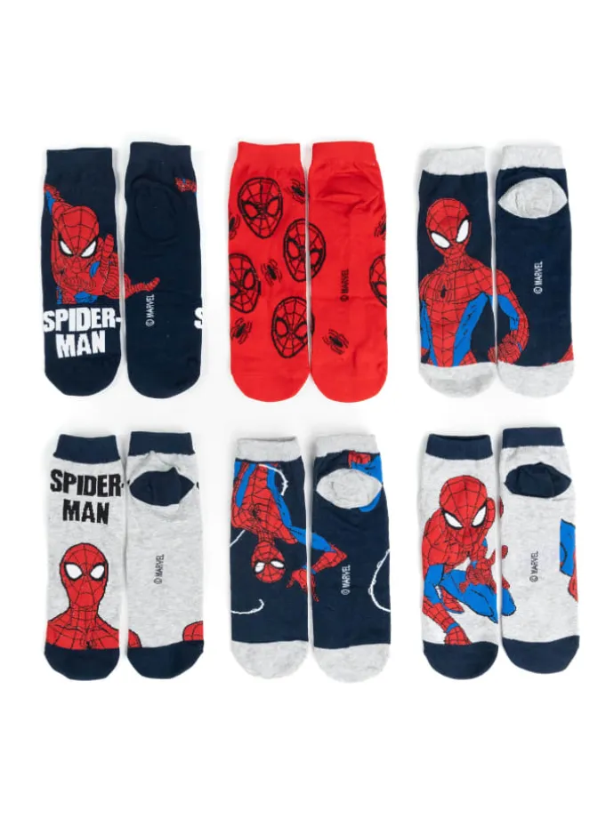 Marvel Spiderman Socken Adventskalender mit 12 Paar kurz und lang in Mehrfarbig