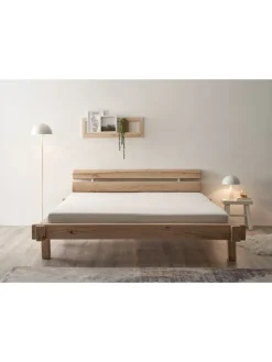 Massivholz Balkenbett Inger 180x200 cm in Eiche