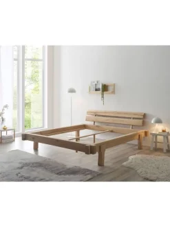 Massivholz Balkenbett Inger 180x200 cm in Eiche