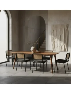 Massivholz Esstisch im Retro Landhausstil, handgefertigt, Sheesham-Holz